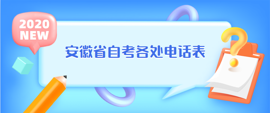 安徽省自考各處電話表