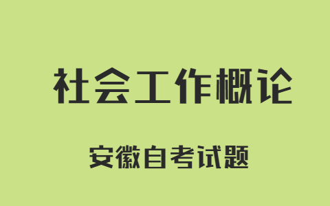 2021年安徽自考《社會工作概論》模擬試題一